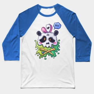 Cool Panda Bear Skully Skull in Rainbow Colors Baseball T-Shirt